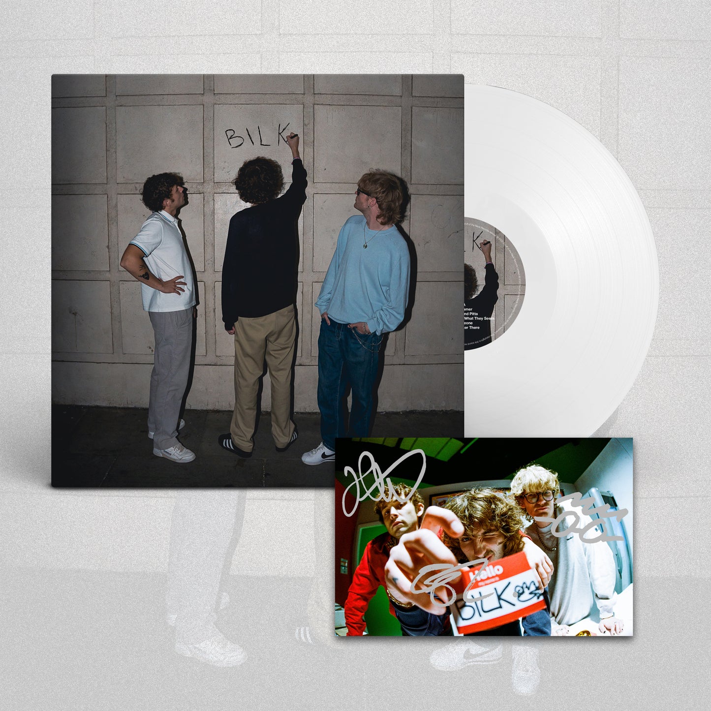 Bilk - 'Bilk' LP - Bundle - Ultra Limited White 12" Vinyl Disc + Signed Postcard