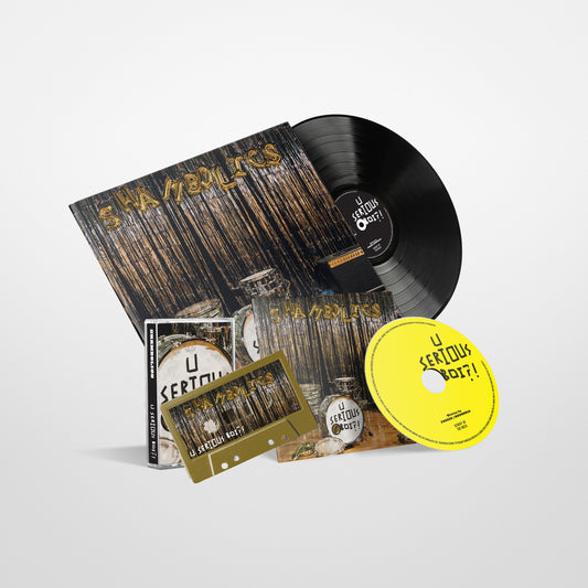 Shambolics - 'U SERIOUS BOI?!' EP - Bundle - Black 12" Vinyl Disc + CD + Gold Cassette Tape