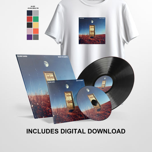 Glass Caves - 'Back To Earth' - Black Vinyl, CD, T-Shirt and Digital Download Bundle