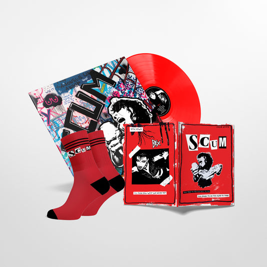 BEX - 'SCUM' EP Deluxe Edition- Bundle - Red 12" Vinyl Disc + Socks + Zine