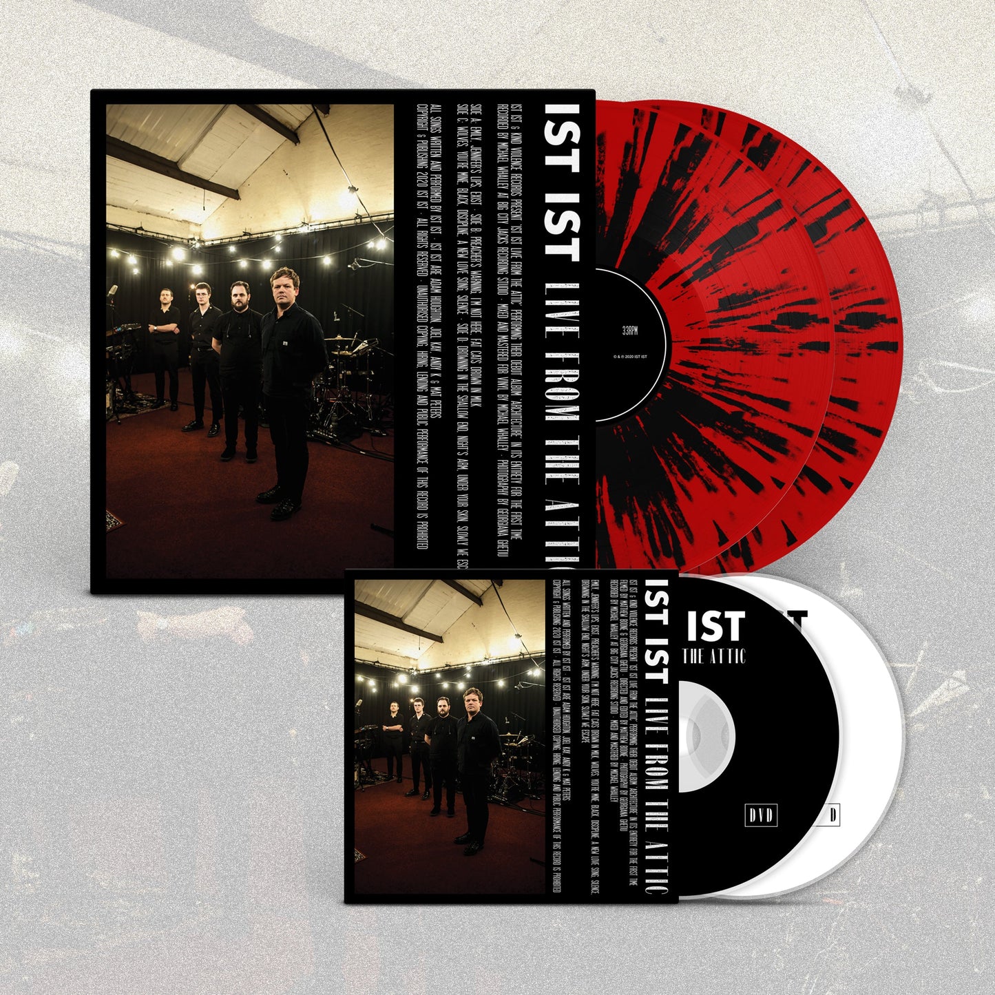IST IST - ‘Live From The Attic’ 2x LP - Bundle - Black and Red Splatter Heavyweight 12" Vinyl Discs + CD + DVD Bundle